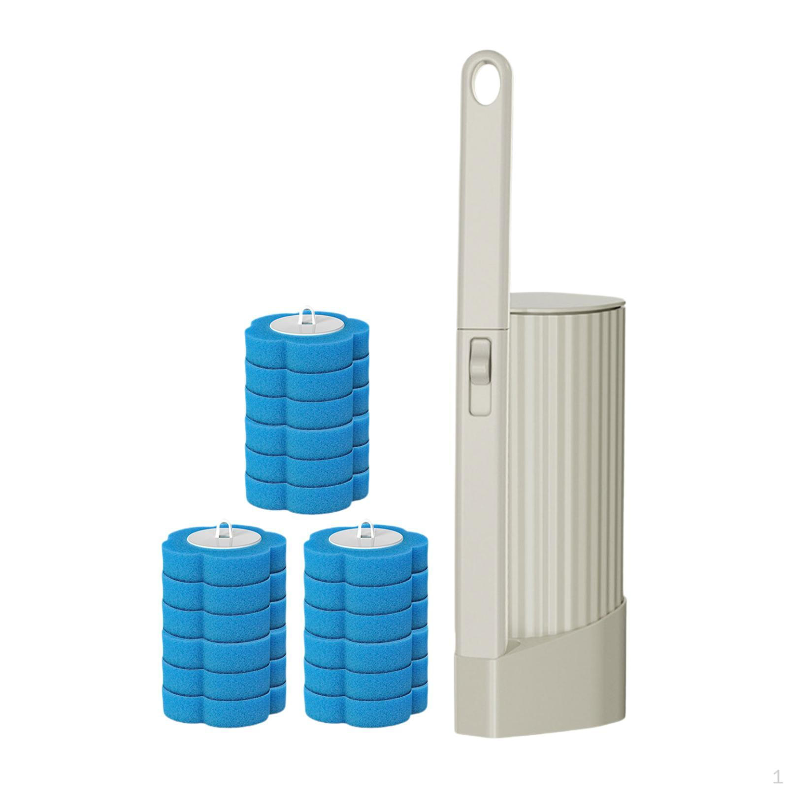 

19 Pieces Toilet Brush Cleaning Kit Bowl Scrubber Holder Long Handle Brushes Wall Mounted No