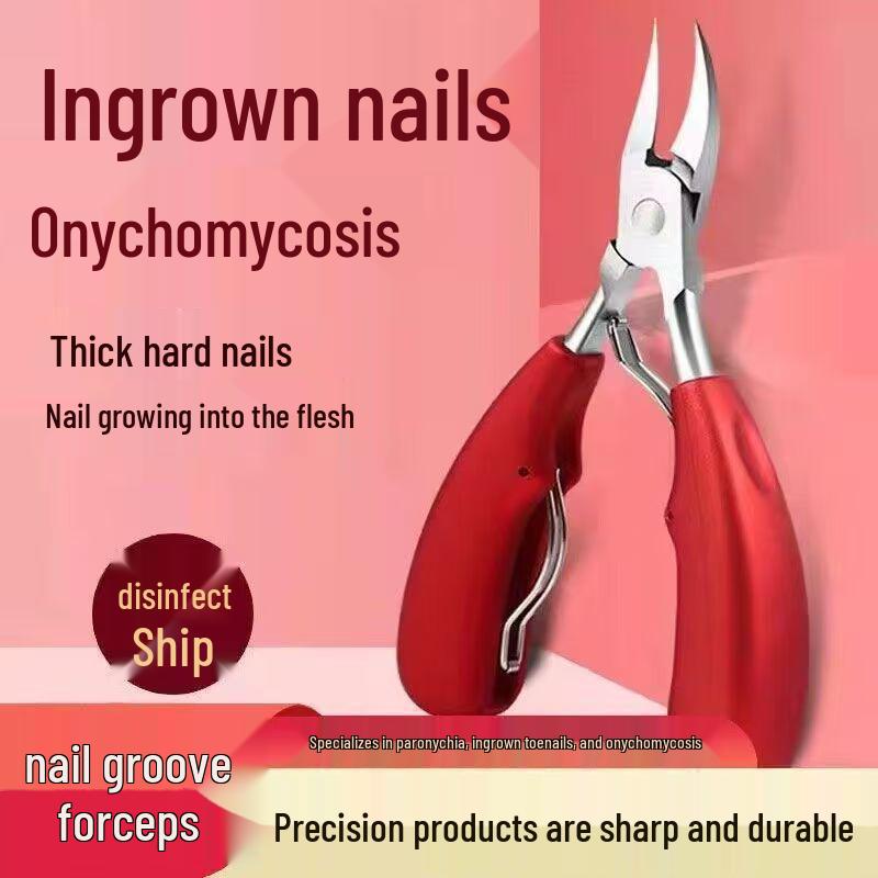 Gray Nail Clippers & File Set for Elderly with Thick Nails - Oblique Cut, Precision Pliers