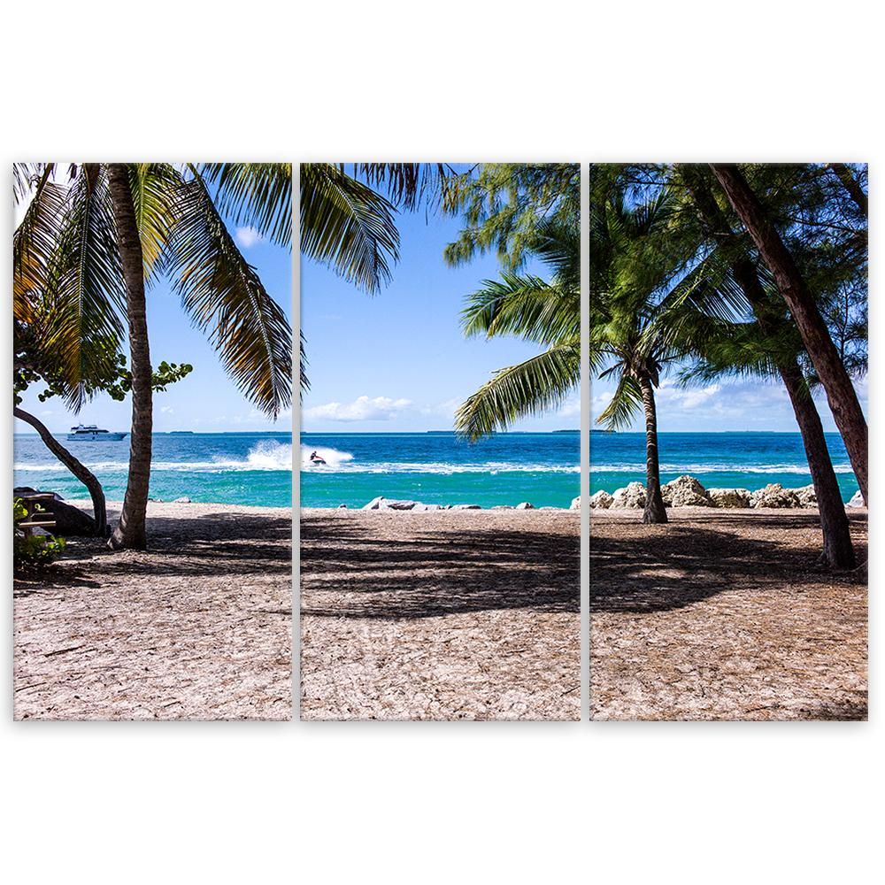 Dreiteiliges Bild auf Leinwand, Tropischer Strand
