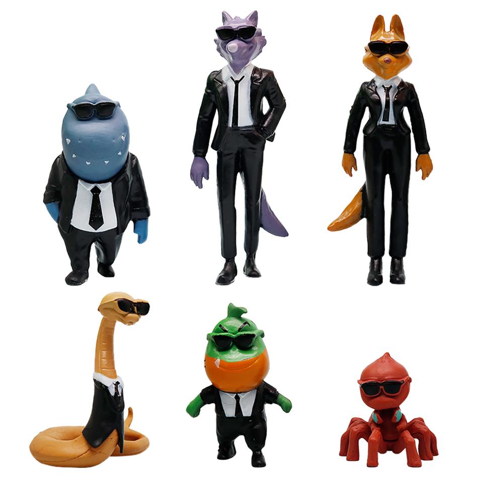 

New 6Pc/Set Anime Movie The Bad Guys Cartoon Figure PVC Anime Action Figures Model Collection Decor Toys Doll Kid Christmas Gif