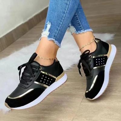 Damen Sneaker Plateau Schuhe Leder Patchwork Casual Sportschuhe Damen Outdoor Laufen Vulkanisierte Zapatillas Mujer Schuhe