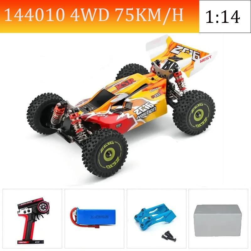 WLtoys144010 4WD Model with A Top Speed of 75 Km/h 1:14 Scale, High-speed Remote-controlled Off-road Drifting Racing Car for Boy
