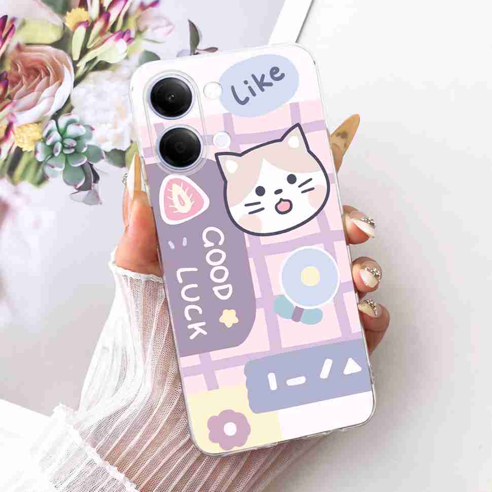 For vivo Y05 4G 6.74" Case Simple Cute Cartoon Cat Rabbit Silicone TPU Back Cover For Vivo y05 VIVO Y 05 4G Phone Cases Bumper