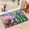 Wood Grain Flowers Crystal Velvet Floor Mat Entry Door Mat Foot Mat Valentine's Day Flower Home Decoration Small Carpet
