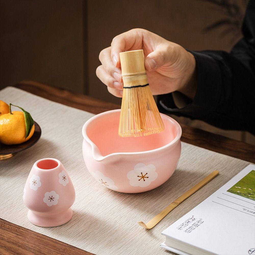 2PCS Chasen Holder Ceramic Matcha Bowl Hand Tea Brush Stand New Tea Making Tools