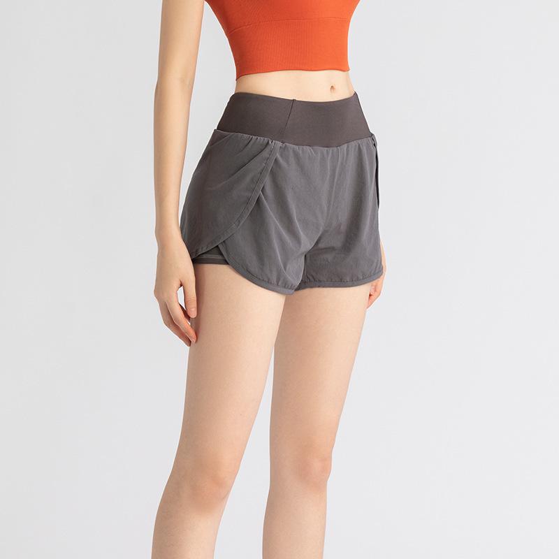 Women's Quick-Dry Breathable Yoga Shorts with Side Pocket - Anti-Exposure Design