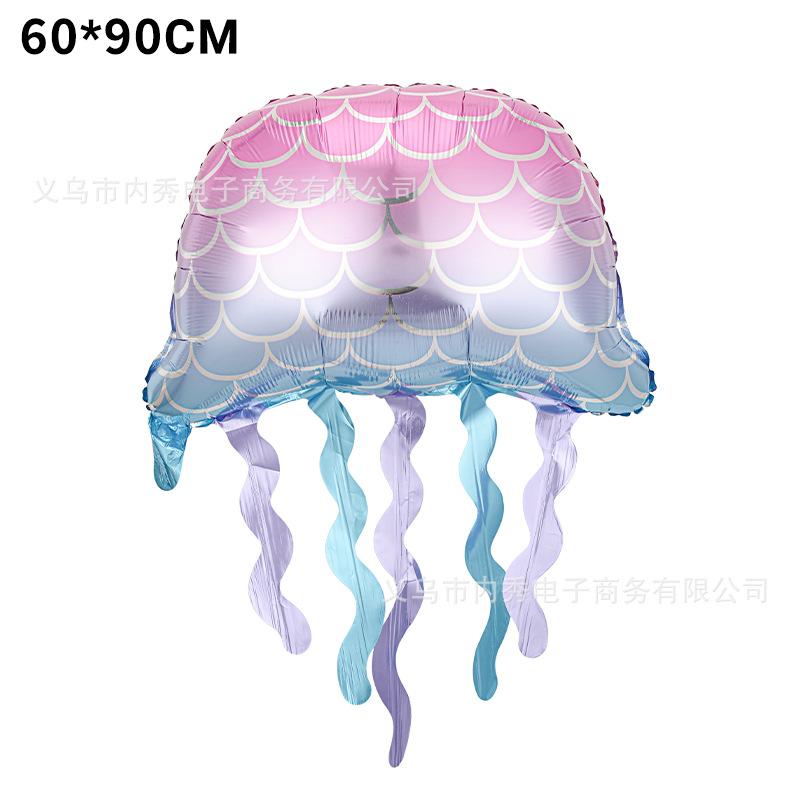 Special-Shaped Mermaid Balloon Birthday Party Decoration Balloon Fish Tail Shell Modeling Aluminum Film Ocean Fairy Tale