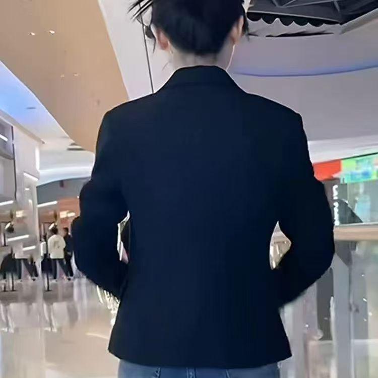 Women's High-End Korean Style Short Suit Jacket - Spring/Autumn Casual Temperament