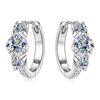 European American High-end Full Moissanite Hoop Earrings Women Popular Niche Design S925 Silver 14K Gold Plated Rhodium Plated