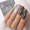 Bowknot Patterns Nail Decal Sheets Kawaii Bow Image Nail Art Stencil  For French Manicure