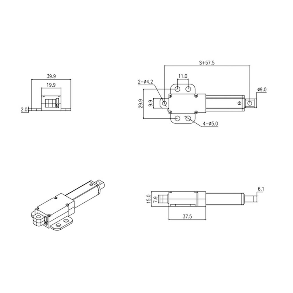 Linear Actuator 150mm Stroke High Speed Low Noise Short Circuit Electric Linear Actuator