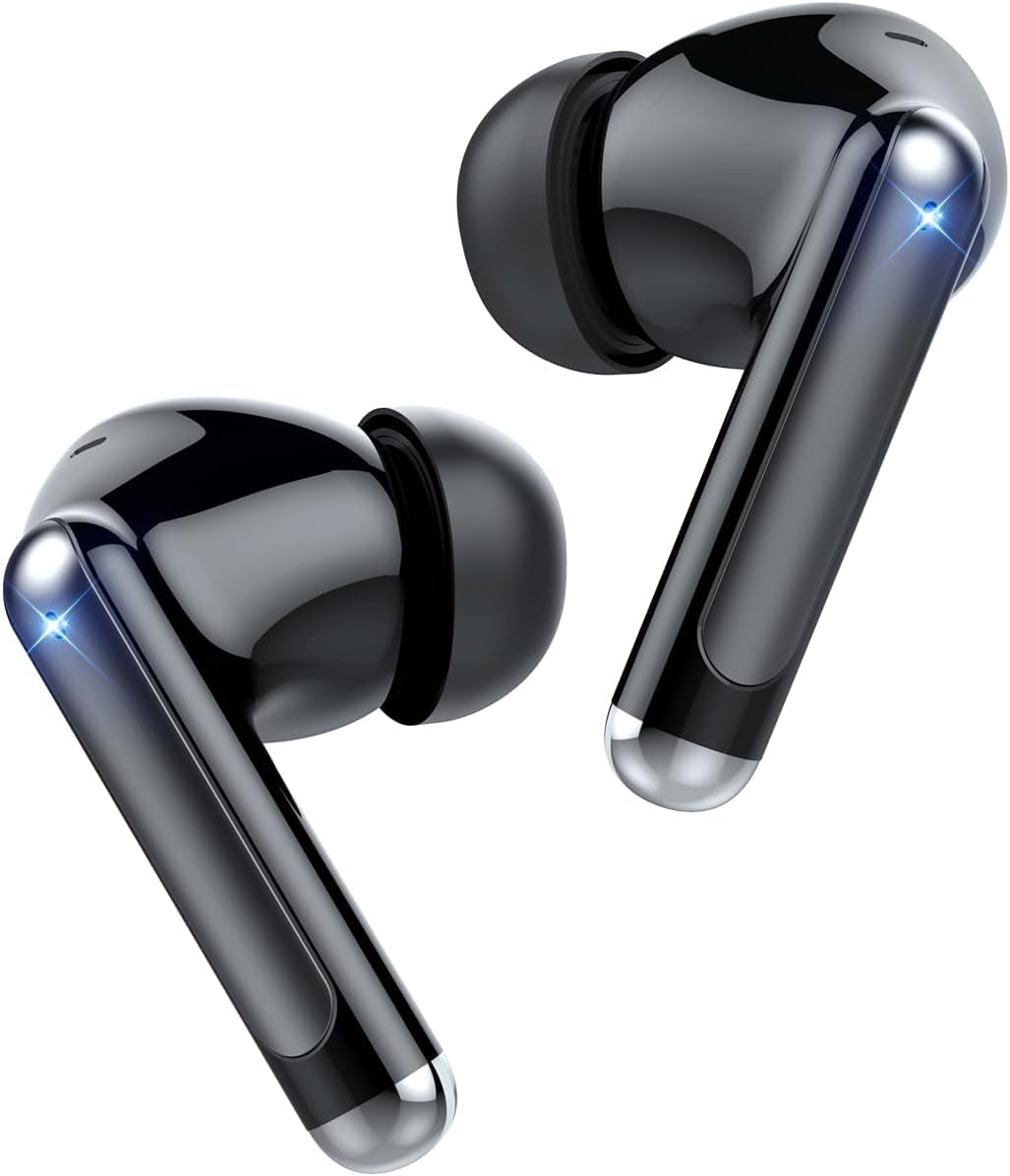 

[Модель 2025 года с приоритетом качества звука - Хорошо сбалансированные средние, высокие и низкие тона] Беспроводные Bluetooth-наушники, Bluetooth 5.4, LED-дисплей, Двойные