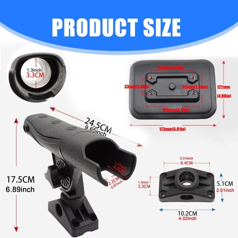Adjustable 360 Rotating Fishing Rod Holder Fishing Fixers Mount Brackets Rod Stabilizers for Rivers NonSlip Fishing Base