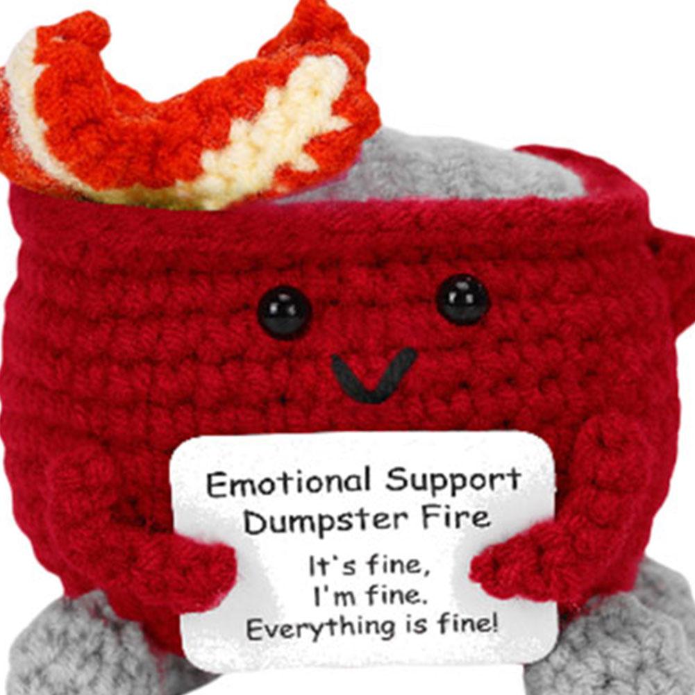 Crochet Dumpster Fire Cute Emotional Support Dumpster Fire Positive Crochet Dumpster Fire Office and Home Decoration Gifts