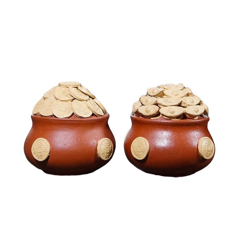 2pc/lot Yixing Zisha Wealth-attracting Treasure Ingot Tea Pet Antique Miniatures Tea Figurine Play Toys Tea Statue Ornaments
