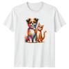 Colorful Dog Cat Friends Dogs Cats Animals Unisexs TShirt Unisexs Tee Graphic