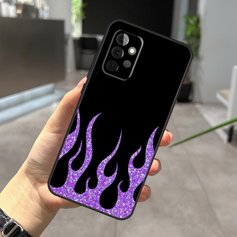 Purple Flames Fire Print Case For Samsung Galaxy A52 A32 A12 A56 A36 A54 A34 A14 A05 A16 A26 A13 A33 A53 A15 A35 A55