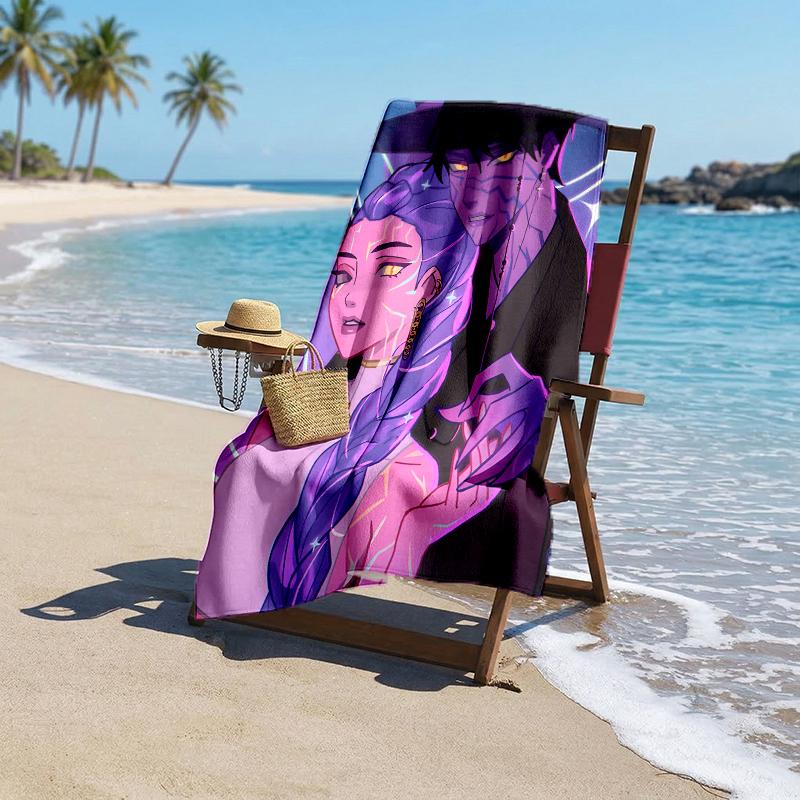 Kpop Hunter Fashion Beach Towel: Ideal for Summer Adventures Soft, Absorbent and Quick Drying Suitable for Swimming and Bathing