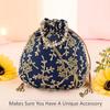 Pack of 3 Potli Bags for Ladies & Girls | Women Shagun Pouches for Festive Seasons | Embroidery Batwa Bag Bridal Purse -Dark Blue
