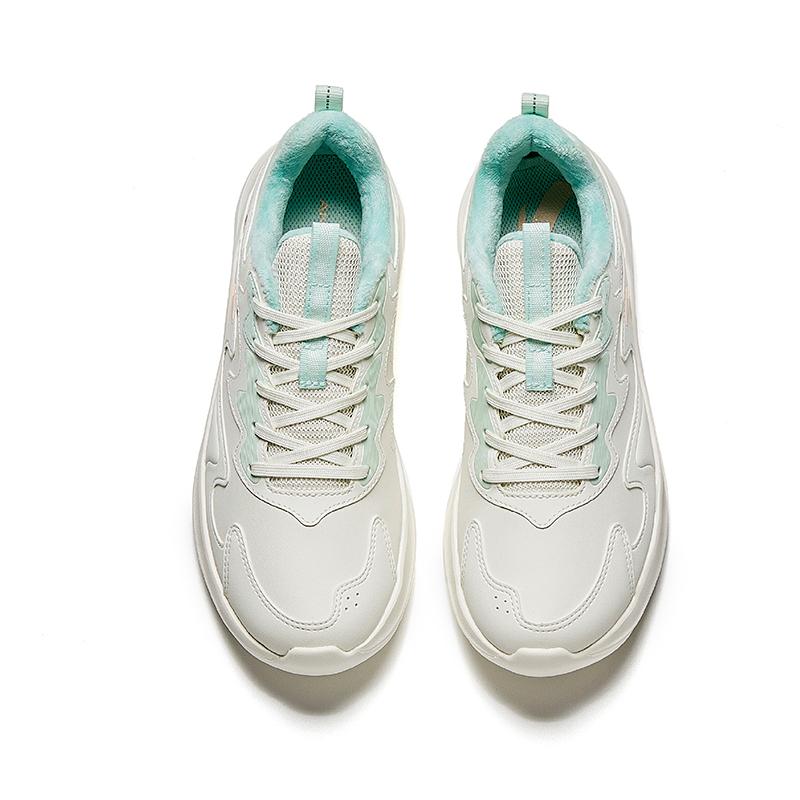 Anta Comfortable Warm Lightweight Non-Slip Low-Top Casual Running Shoes Women sneaker White Green 922445573-10