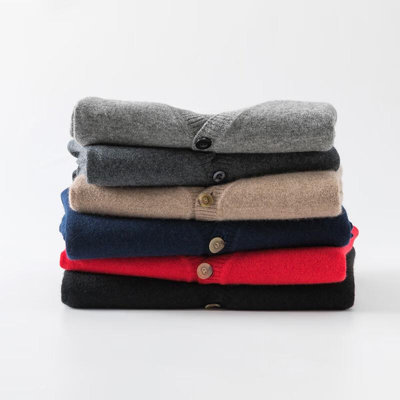 Hengyuanxiang Men's 68-Count Fine Cashmere Cardigan