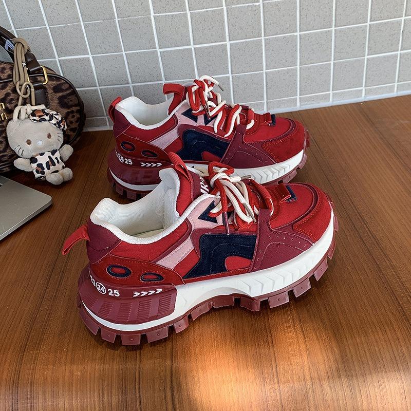 Red Women's 2 New Spring Fashion Sneakers High Sense