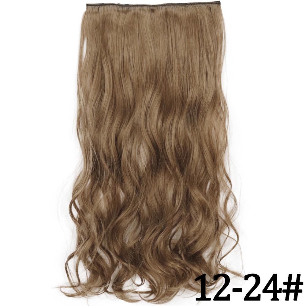 MERISIHAIR Women Fashion Long Straight Synthetic Fiber Hair Extensions 5 Clips Invisible Hairpiece for Daily Wear