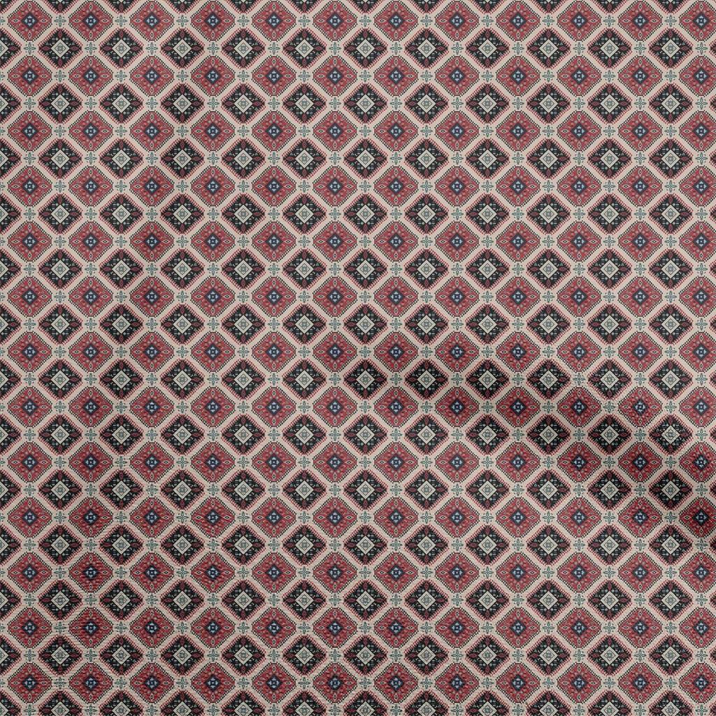 oneOone Cotton Flex Light Green Fabric Asian Kilim Sewing Material Print Fabric By The Yard 40 Inch