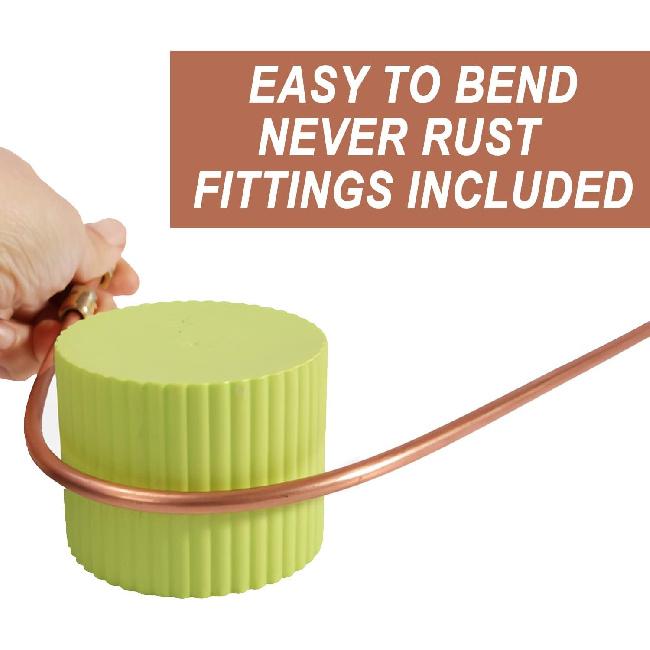 25 ft 1/4 True Copper-Nickel Alloy Brake Line Kit Complete Replacement Brake or Fuel Tubing (Includes 16 Fittings), Easy to hand bend (.028) Wall