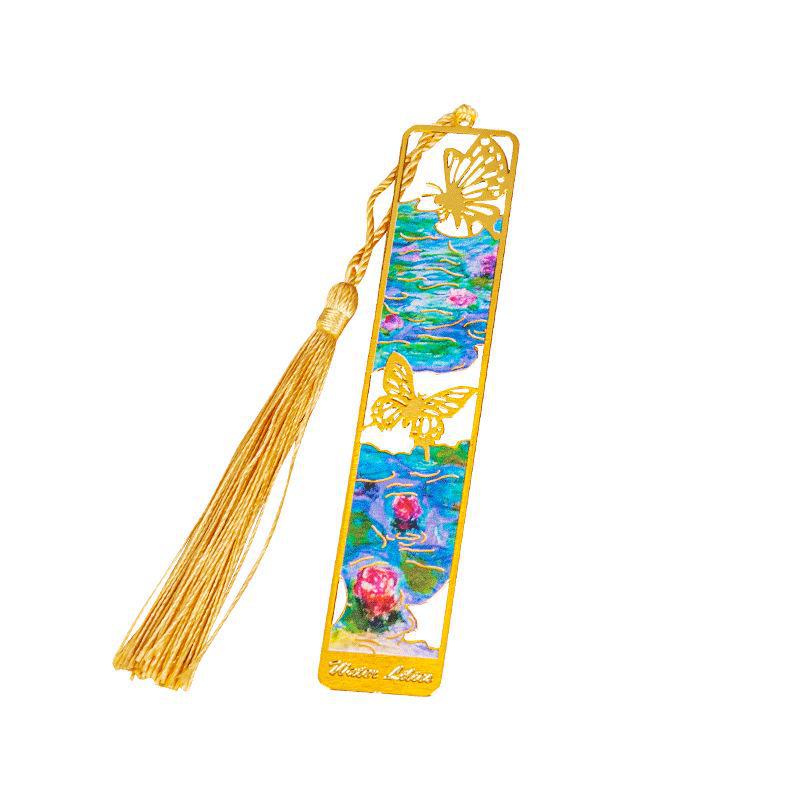 Set elegant de semne de carte metalice: Cutie cadou de Anul Nou pentru studenți, inspirată de pictura în ulei.