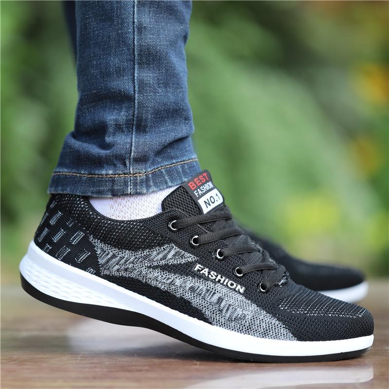Breathable Men's Sports Shoes, Men's Versatile Casual Board Shoes, Men's Fly Woven Single Shoes