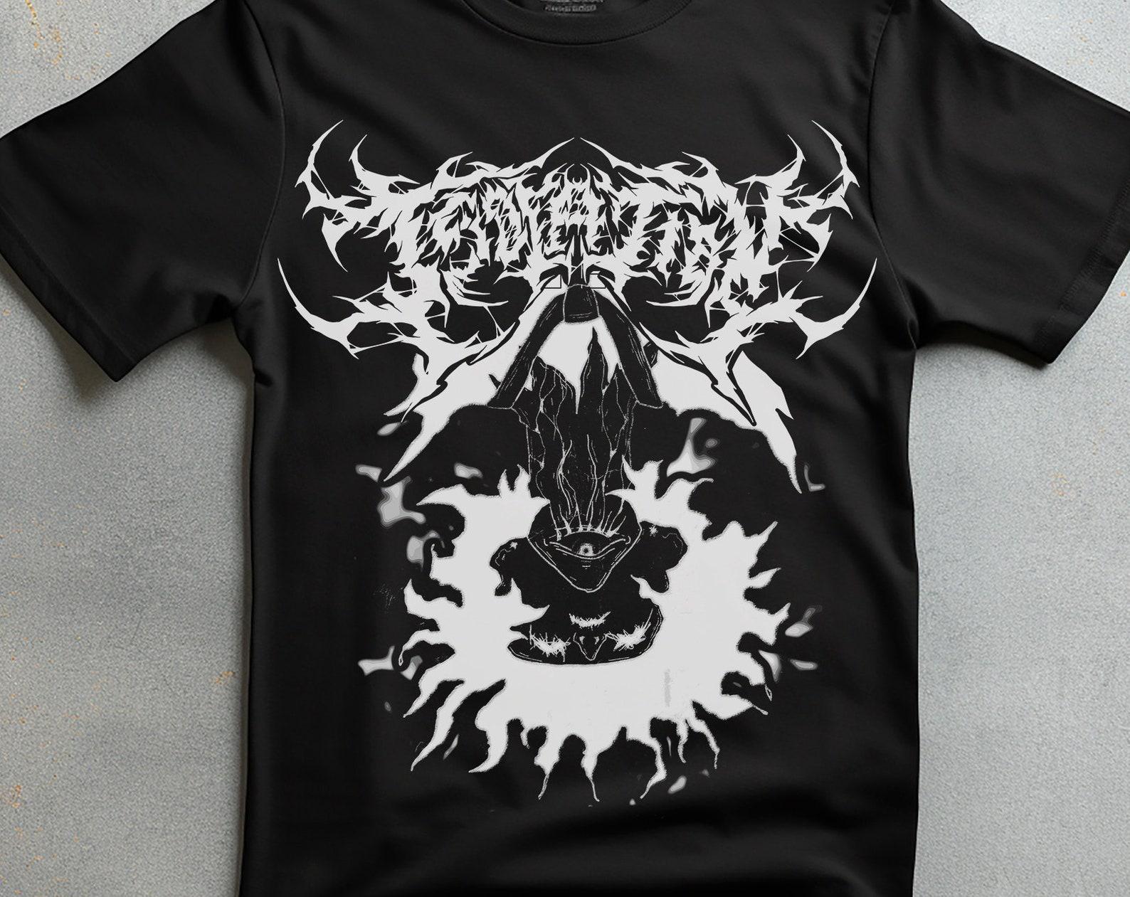 Gothic Rock T-shirt | Hand-Drawn Occult Design, Soft Cotton XL