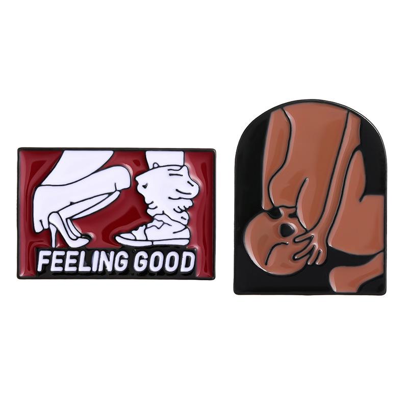 Fun Punk Style Abstract Brooch Pin - Cartoon Line Art Lapel Badge for Clothing, Bags, and Hats