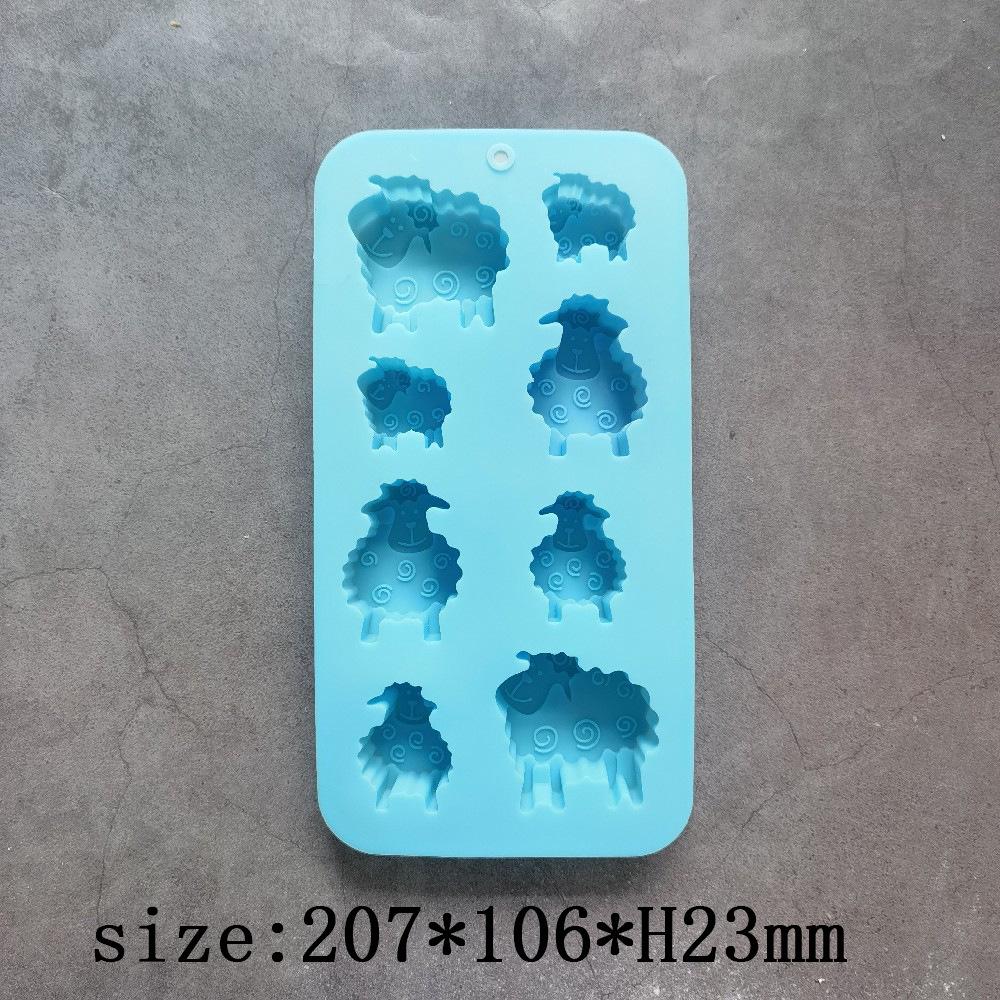 

8 отверстий Маленькая овечка шоколадная форма для выпечки милые животные конфеты печенье помадка силиконовая форма для торта декор для напитков ледяной поднос кухонный инструмент