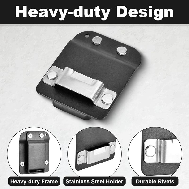 A96I-2Pack Tape Catcher, Tape Measure Holder For Belt,Low-Profile Tape Measure Belt Clip,Up To 2In Tool Belt,Tape Accessories