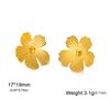 Flowers Stud Earrings Women Stainless Steel Gold Earring Trendy Daisy Cherry Blossom Jewelry Valentine Gift