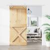 VidaXL Sliding Door and Hardware Kit 90x210 Cm Solid Pine, Interior Door, Interior Barn Door 3203194