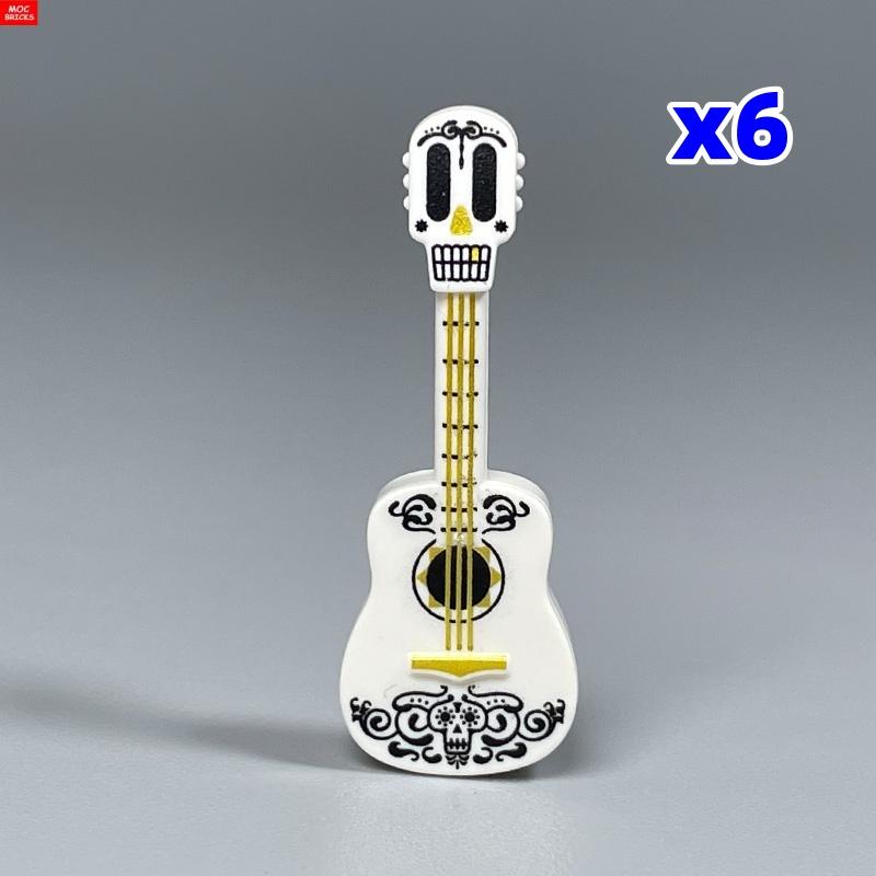 MOC Bricks Guitar Stand 4cm Figure Music Instruments Building Blocks DIY Dolls Toys For Children Gifts