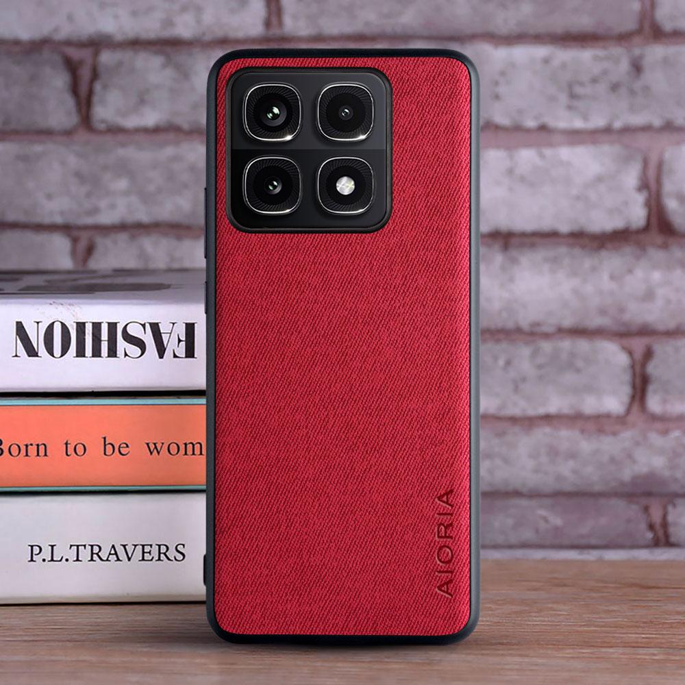 Luxury Textile Leather Case for Xiaomi 14T Pro 14T Soft Hard PC 3in1 material Phone Cover for Xiaomi 14T Pro 14T case