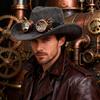 Antique Western Fedoras Hat Punk Sueded Design Winter Warm Top Hat Styling Accessory For Men Women Unisex Headwear