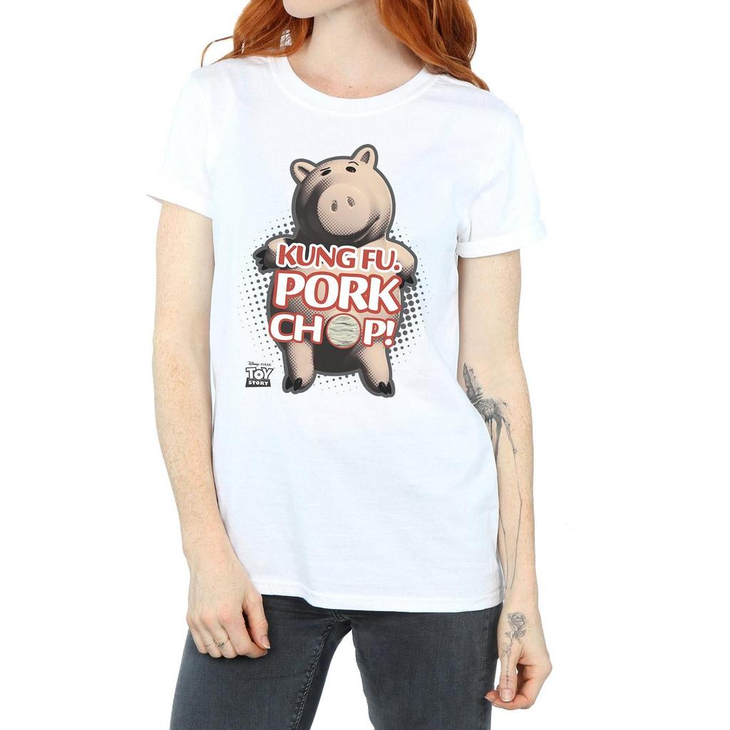 Disney Womens/Ladies Toy Story Kung Fu Pork Chop Cotton Boyfriend T-Shirt