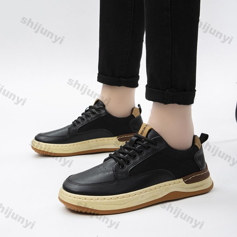 Fashion Men Shoes 2025 Spring Autumn New Fashion Breathable Mesh Non Slip Platform Sneakers Comfortable Round Toe Lace-up Casual Shoes