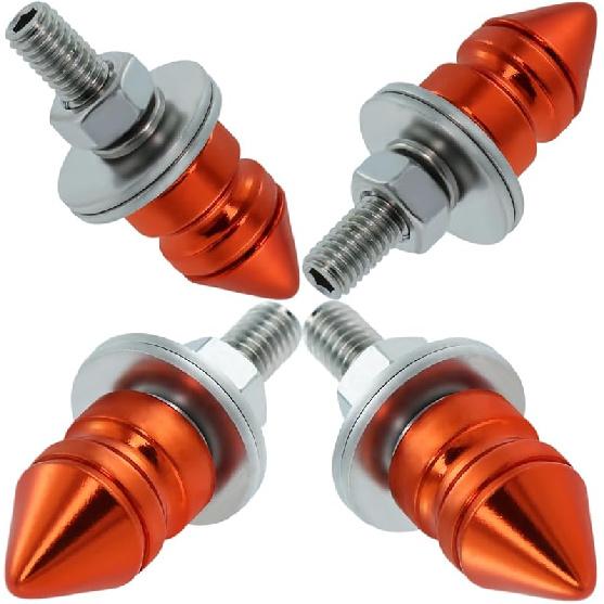 Spike License Plate Bolt Kit Aluminum Alloy Decorative Motorcycle License Plate Screw Frame Fasteners Fit Most Cars Truck Modified Vehicle