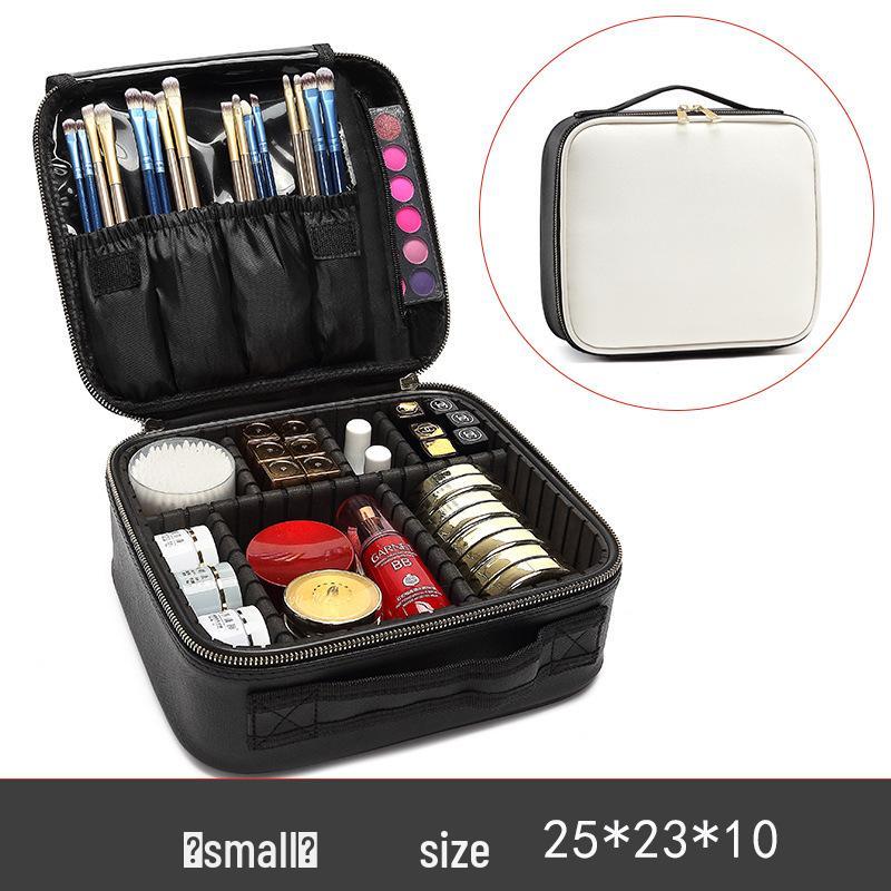 Professional Large Capacity Makeup & Nail Art Storage Box with Handheld Compartments