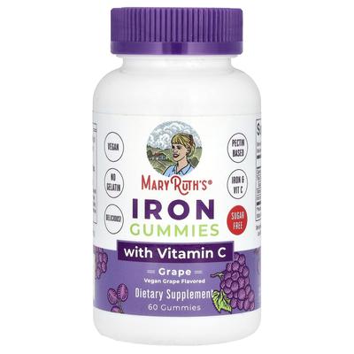 Iron Gummies with Vitamin C, Sugar-free, Grapes, 60 Gummies