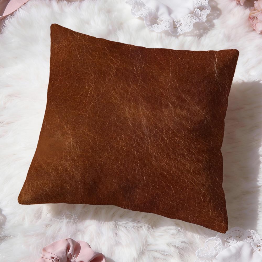 Leather Texture Cushion Cover Premium Comfort Reversible Pillow Cove Two in One Design for Any Room Car Interior