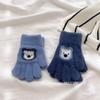 2-6 Year Old Children's Cartoon Bear Gloves Winter Warm Boys' Five-finger 25 New Full-finger Warm Gloves