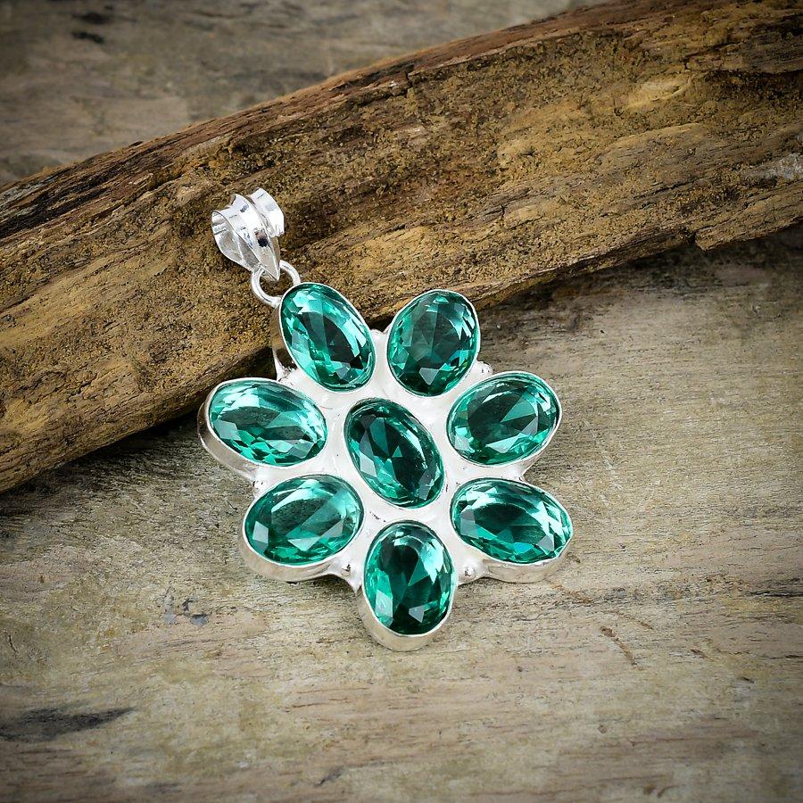 

Aqua Apatite Gemstone Handmade 925 Sterling Silver Jewelry Pendant 1.97 M-86