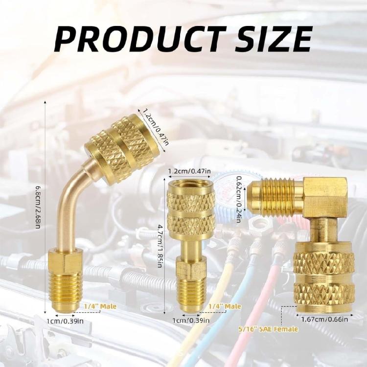 Mini Split System Brasses Adapters Weather Resistant Connection Refrigerants Fitting Optimized For R410A Refrigerants Lines