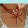 Handcrafted Butterfly Bow Pearl Necklace For Women Summer Fashion Accessory